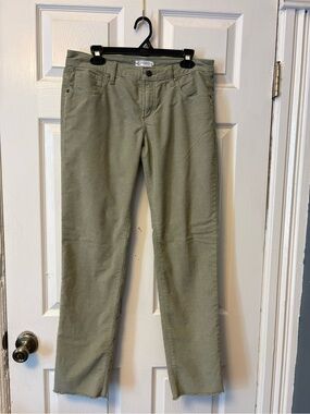 Carve Designs Carson Corduroy Pants Sage Green Raw Hem